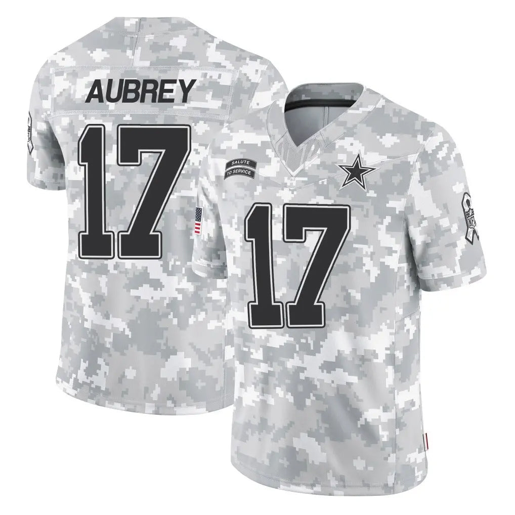Kooe D.Cowboys #17 Brandon Aubrey Player Arctic Camo Salute to Service Limited Home Game Stitched Jerseys