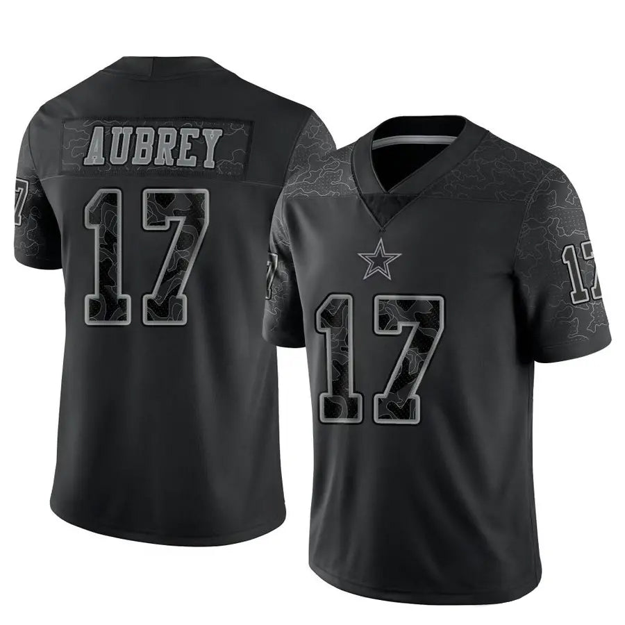 Kooe D.Cowboys #17 Brandon Aubrey Player Black REFLECTIVE Limited Stitched Jerseys