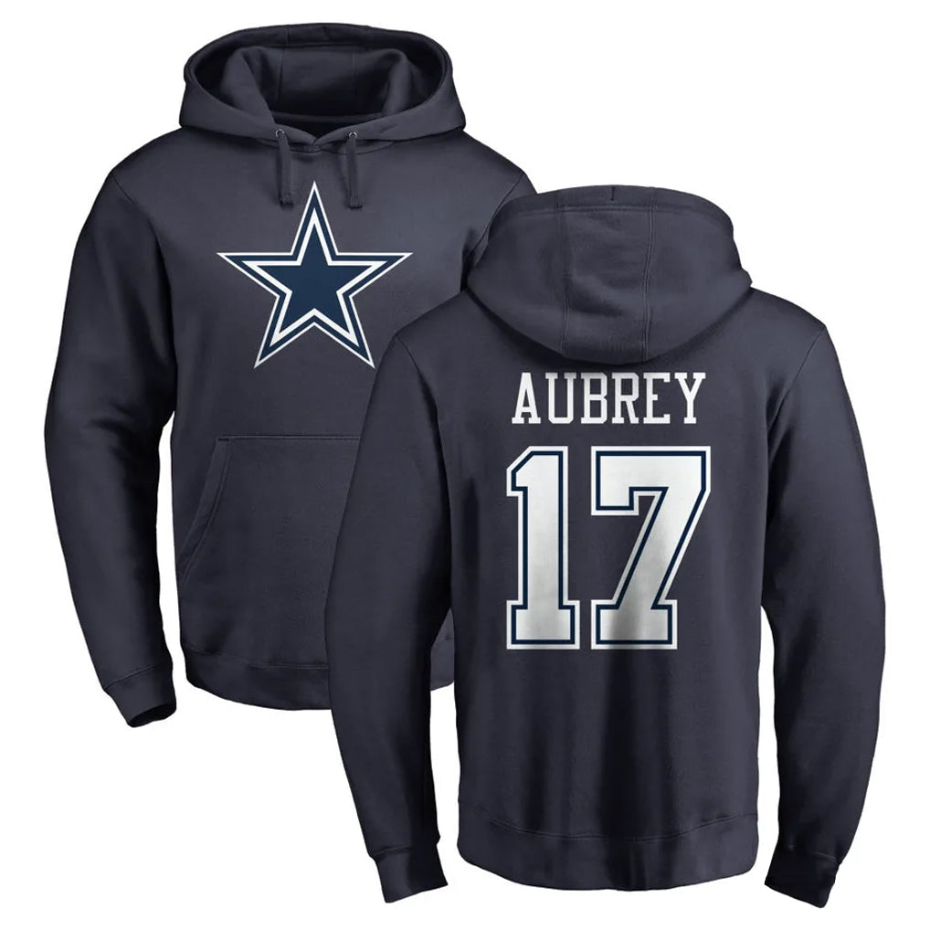 Kooe D.Cowboys #17 Brandon Aubrey Player Navy Pullover Hoodies Limited Stitched Jerseys