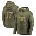 Kooe D.Cowboys #17 Brandon Aubrey Player Olive Salute to Service Pullover Hoodies Home Game Stitched Jerseys