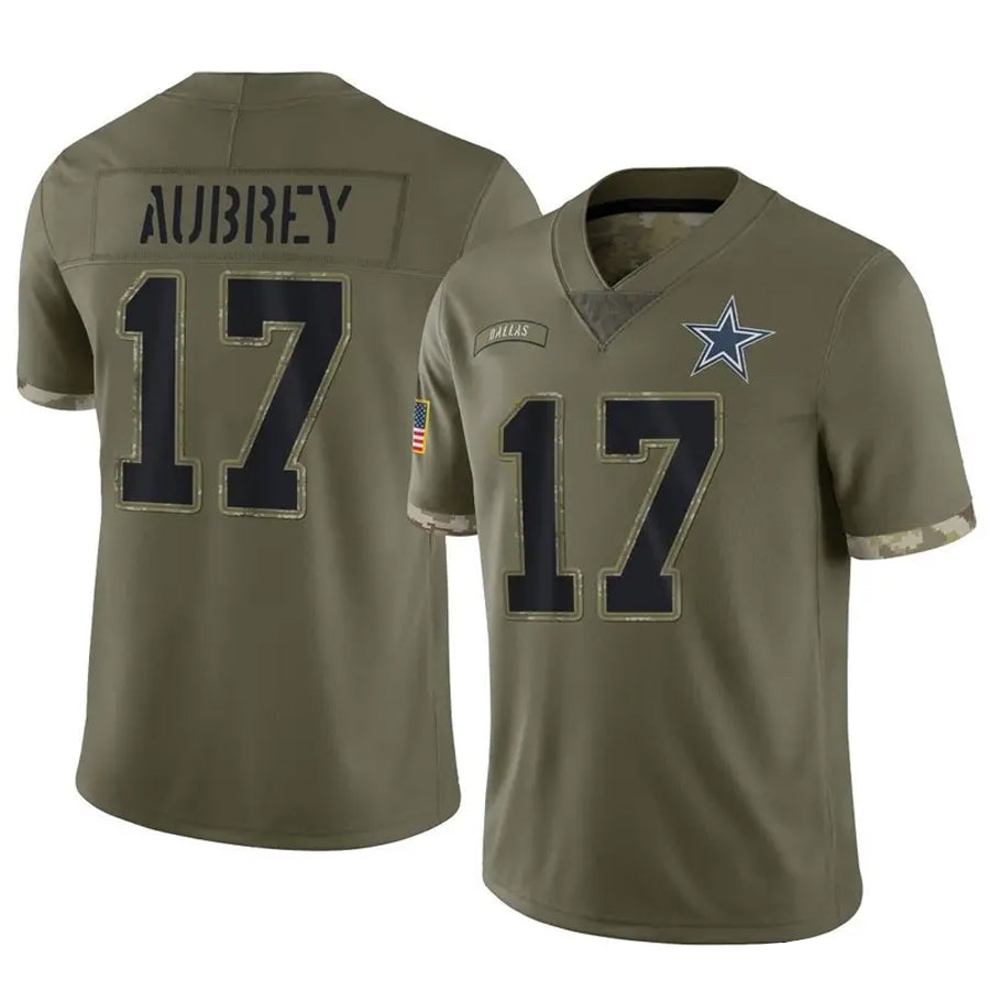 Kooe D.Cowboys #17 Brandon Aubrey Player Salute To Service Olive Stitched Jerseys