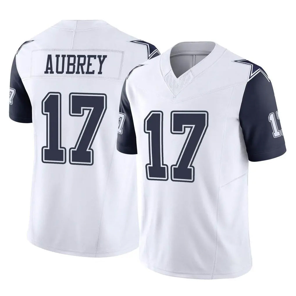 Kooe D.Cowboys #17 Brandon Aubrey Player White-Navy Limited Vapor F.U.S.E. Home Game Stitched Jerseys