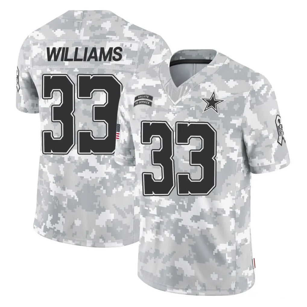 Kooe D.Cowboys #33 Javonte Williams Player Arctic Camo Salute to Service Limited Home Game Stitched Jerseys