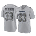 Kooe D.Cowboys #33 Javonte Williams Player Gray Atmosphere Fashion Home Game Stitched Jerseys