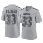 Kooe D.Cowboys #33 Javonte Williams Player Gray Atmosphere Fashion Home Game Stitched Jerseys
