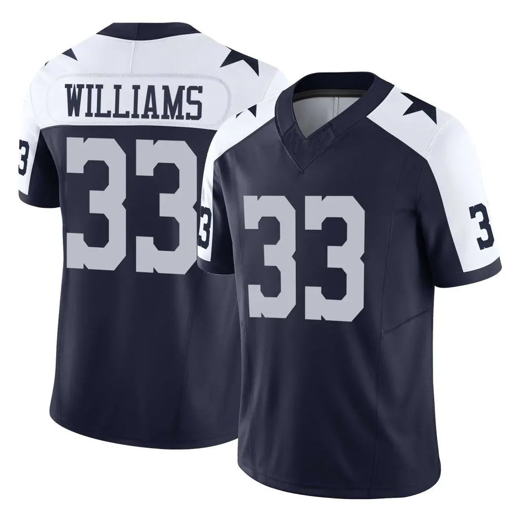 Kooe D.Cowboys #33 Javonte Williams Player Navy-White Limited Alternate Vapor F.U.S.E. Home Game Stitched Jerseys