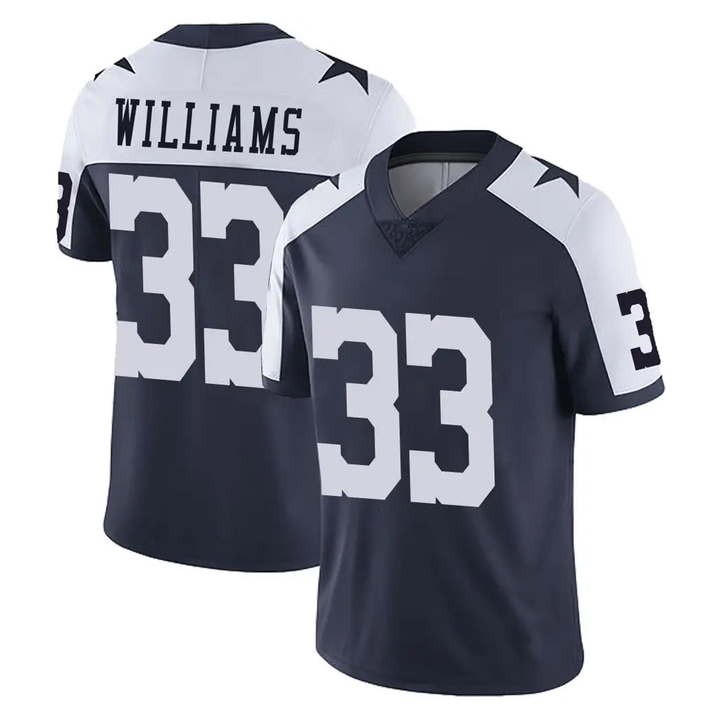 Kooe D.Cowboys #33 Javonte Williams Player Navy-White Limited Alternate Vapor Untouchable Home Game Stitched Jerseys