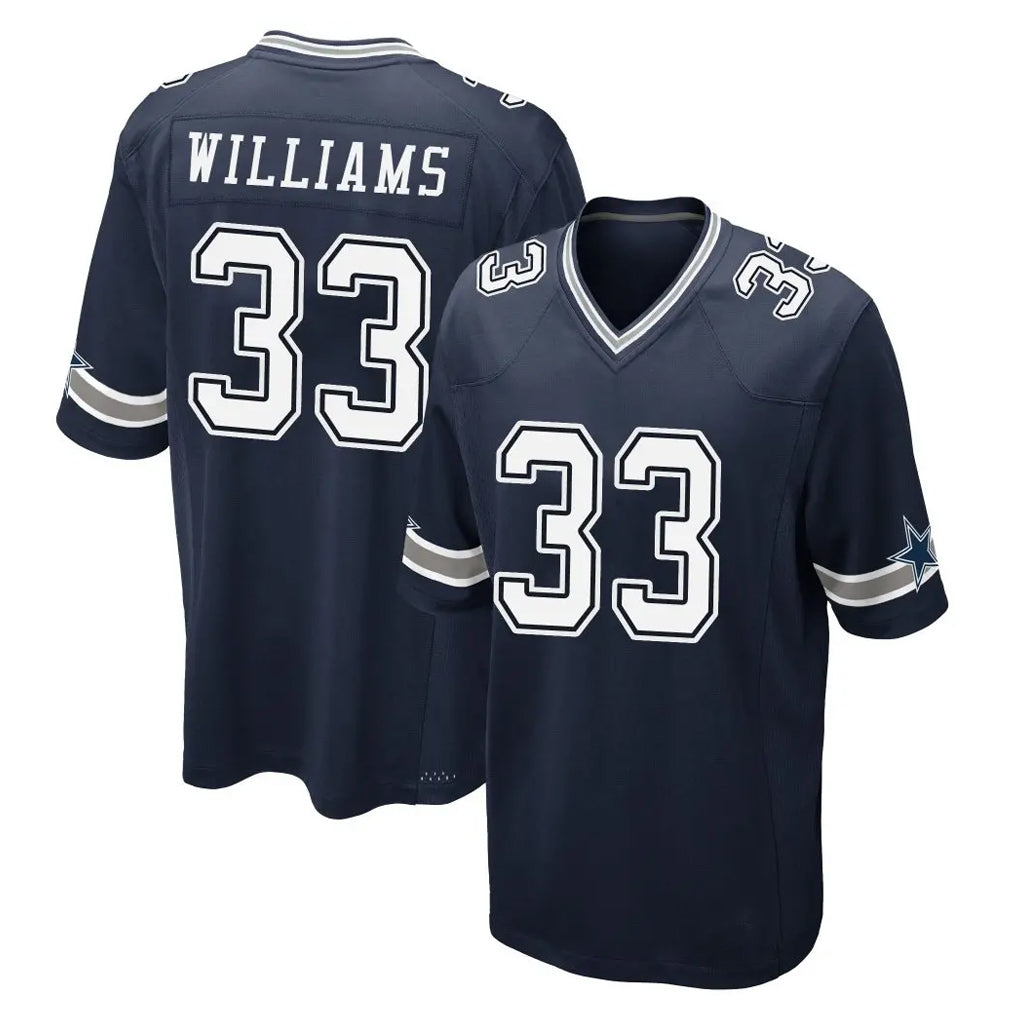 Kooe D.Cowboys #33 Javonte Williams Player Navy Home Game Stitched Jerseys