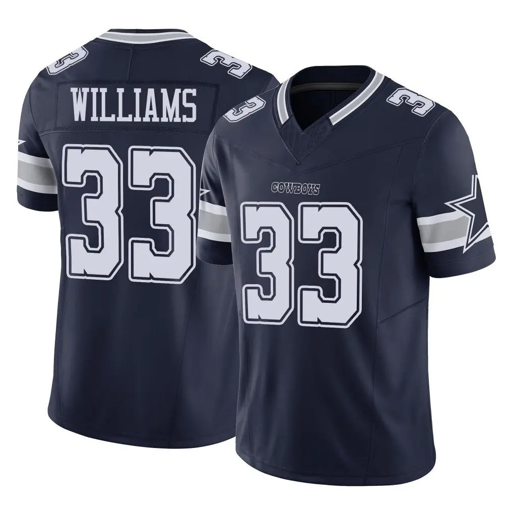 Kooe D.Cowboys #33 Javonte Williams Player Navy Limited Vapor F.U.S.E. Home Game Stitched Jerseys