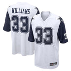 Kooe D.Cowboys #33 Javonte Williams Player White-Navy Home Game Stitched Jerseys