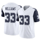Kooe D.Cowboys #33 Javonte Williams Player White-Navy Limited Vapor F.U.S.E. Home Game Stitched Jerseys