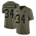 Kooe D.Cowboys #34 Jalen Thompson Player Olive 2025 Salute to Service Limited Home Game Stitched Jerseys