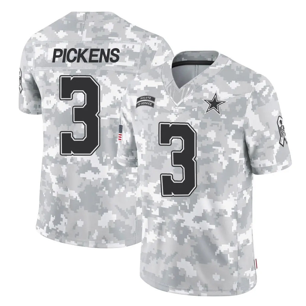Kooe D.Cowboys #3 George Pickens Player Arctic Camo Salute to Service Limited Home Game Stitched Jerseys