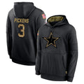 Kooe D.Cowboys #3 George Pickens Player Black Salute to Service Pullover Hoodies Limited Stitched Jerseys