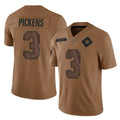 Kooe D.Cowboys #3 George Pickens Player Brown Salute to Service Limited Home Game Stitched Jerseys