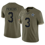 Kooe D.Cowboys #3 George Pickens Player Olive Salute to Service Limited Game Stitched Jerseys