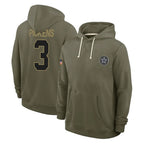 Kooe D.Cowboys #3 George Pickens Player Olive Salute to Service Pullover Hoodies Limited Stitched Jerseys