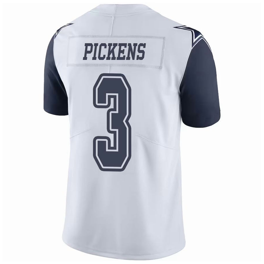Kooe D.Cowboys #3 George Pickens Player White Throwback Stitched Jerseys