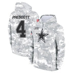 Kooe D.Cowboys #4 Dak Prescott Player Arctic Camo Salute to Service Hoodies Limited Game Stitched Jerseys
