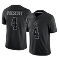 Kooe D.Cowboys #4 Dak Prescott Player Black Limited Reflective Home Game Stitched Jerseys