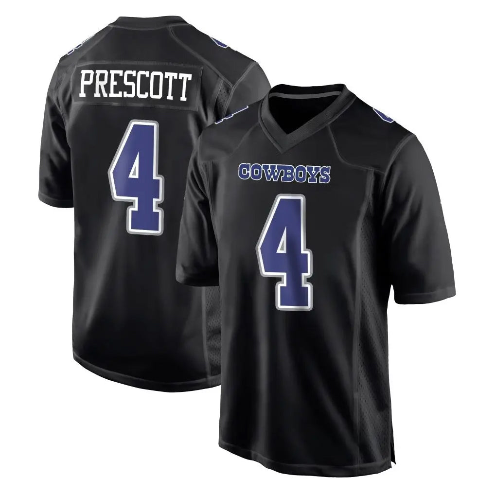 Kooe D.Cowboys #4 Dak Prescott Player Carbon Black Fashion Home Game Stitched Jerseys