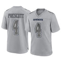 Kooe D.Cowboys #4 Dak Prescott Player Gray Atmosphere Fashion Home Game Stitched Jerseys