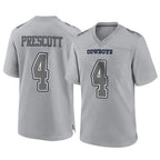 Kooe D.Cowboys #4 Dak Prescott Player Gray Atmosphere Fashion Home Game Stitched Jerseys