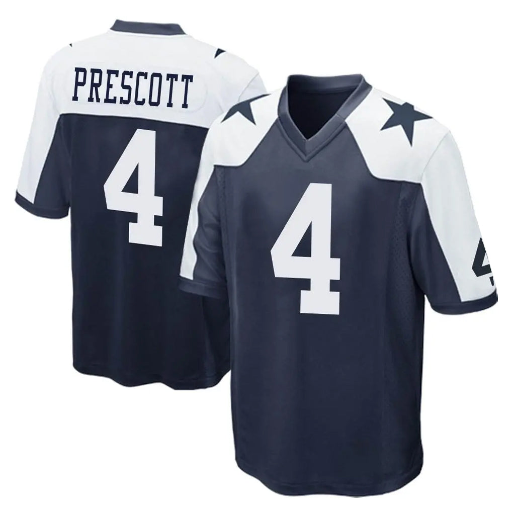 Kooe D.Cowboys #4 Dak Prescott Player Navy-White Alternate Home Game Stitched Jerseys