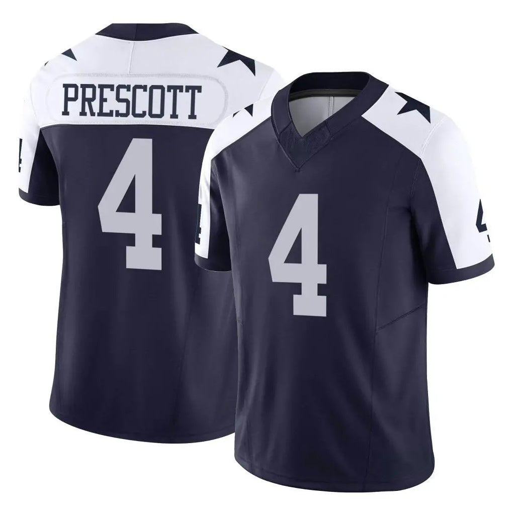 Kooe D.Cowboys #4 Dak Prescott Player Navy-White Limited Alternate Vapor F.U.S.E. Home Game Stitched Jerseys
