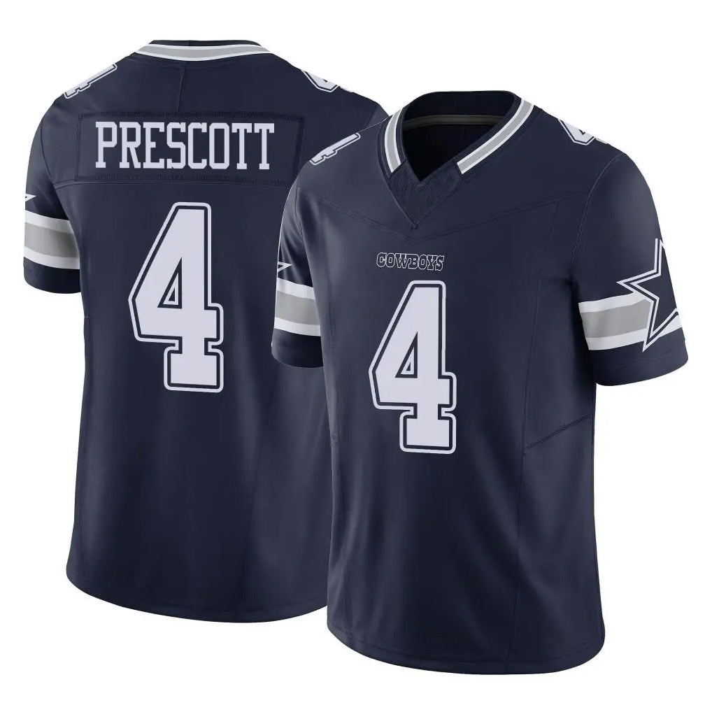 Kooe D.Cowboys #4 Dak Prescott Player Navy Limited Vapor F.U.S.E. Home Game Stitched Jerseys