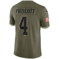 Kooe D.Cowboys #4 Dak Prescott Player Olive Salute To Service Limited Stitched Jerseys
