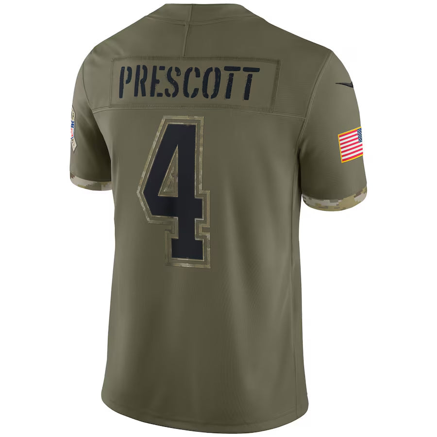 Kooe D.Cowboys #4 Dak Prescott Player Olive Salute To Service Limited Stitched Jerseys