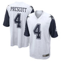 Kooe D.Cowboys #4 Dak Prescott Player White-Navy Home Game Stitched Jerseys