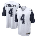 Kooe D.Cowboys #4 Dak Prescott Player White-Navy Home Game Stitched Jerseys