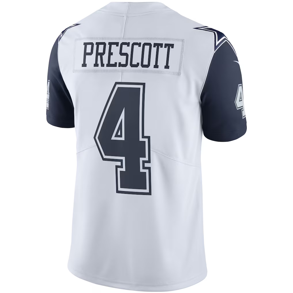 Kooe D.Cowboys #4 Dak Prescott White Color Rush Vapor Limited Stitched Jerseys