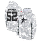 Kooe D.Cowboys #52 Tyler Booker Player Arctic Camo Salute to Service Hoodies Limited Game Stitched Jerseys