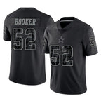 Kooe D.Cowboys #52 Tyler Booker Player Black Limited Reflective Home Game Stitched Jerseys