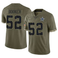 Kooe D.Cowboys #52 Tyler Booker Player Olive Salute to Service Limited Game Stitched Jerseys