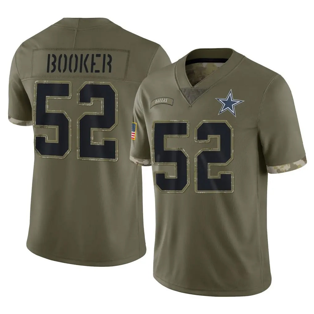 Kooe D.Cowboys #52 Tyler Booker Player Olive Salute to Service Limited Game Stitched Jerseys