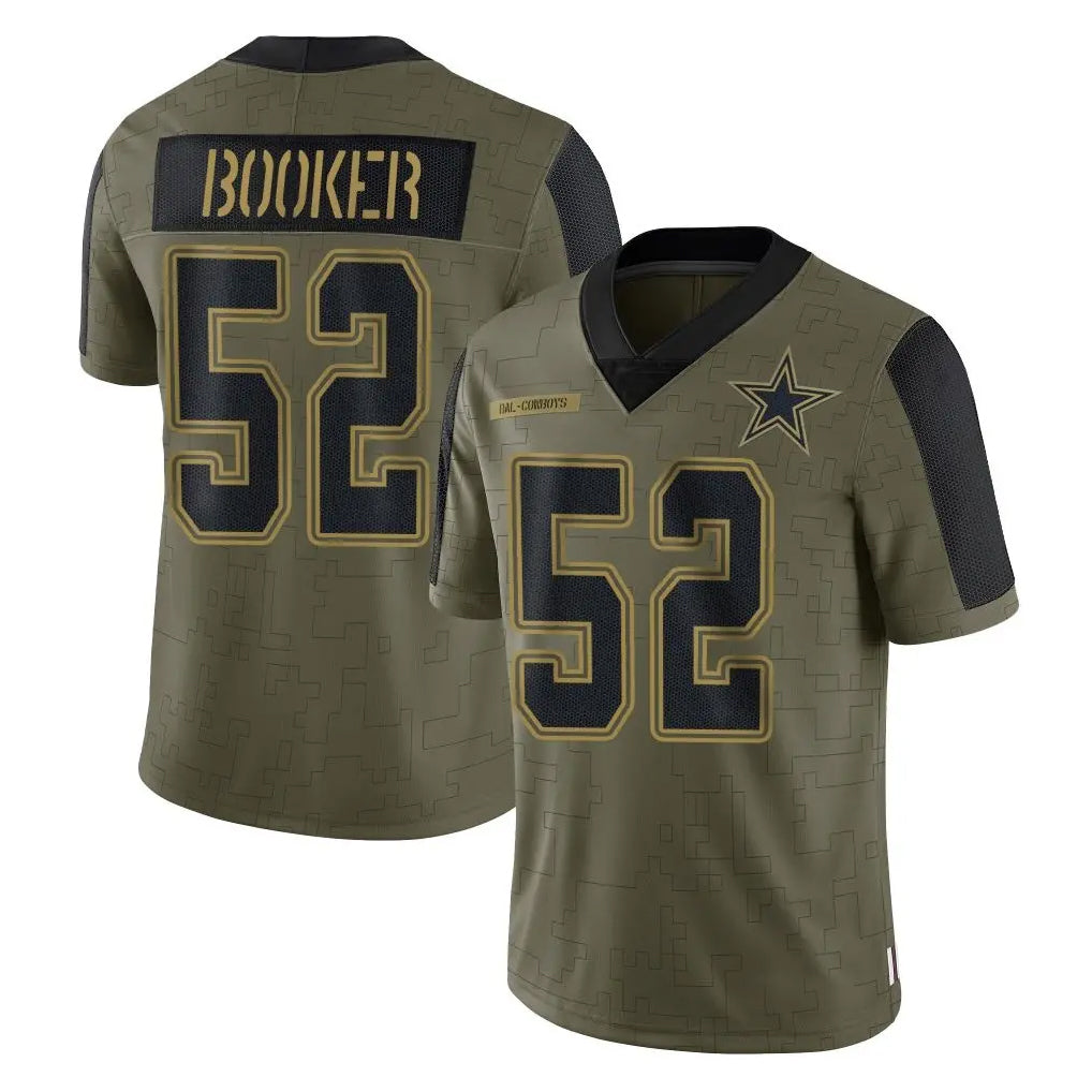 Kooe D.Cowboys #52 Tyler Booker Player Olive Salute to Service Limited Home Game Stitched Jerseys
