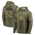 Kooe D.Cowboys #52 Tyler Booker Player Olive Salute to Service Pullover Hoodies Home Game Stitched Jerseys