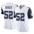 Kooe D.Cowboys #52 Tyler Booker Player White-Navy Limited Vapor F.U.S.E. Home Game Stitched Jerseys