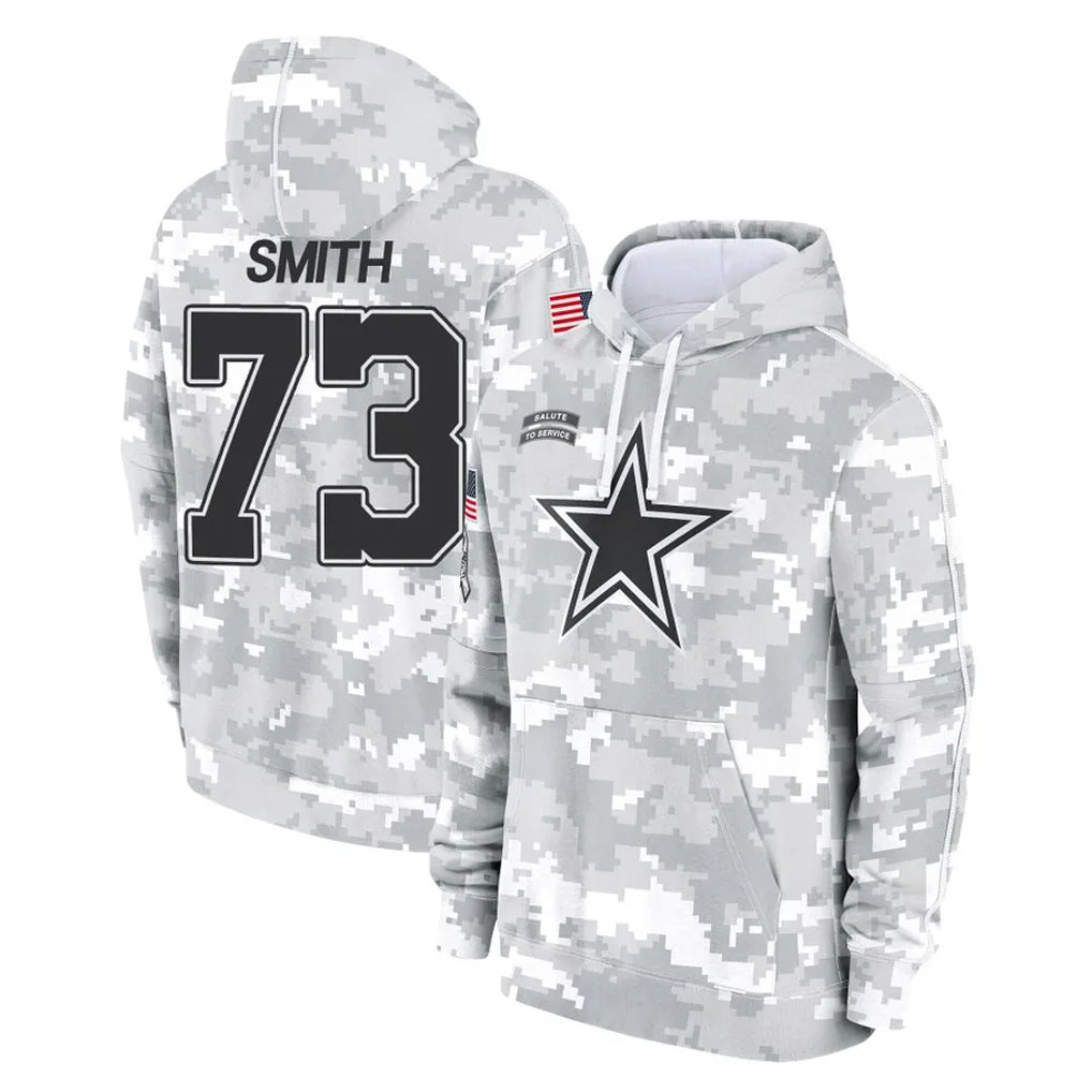 Kooe D.Cowboys #73 Tyler Smith Player Arctic Camo Salute to Service Hoodies Limited Game Stitched Jerseys