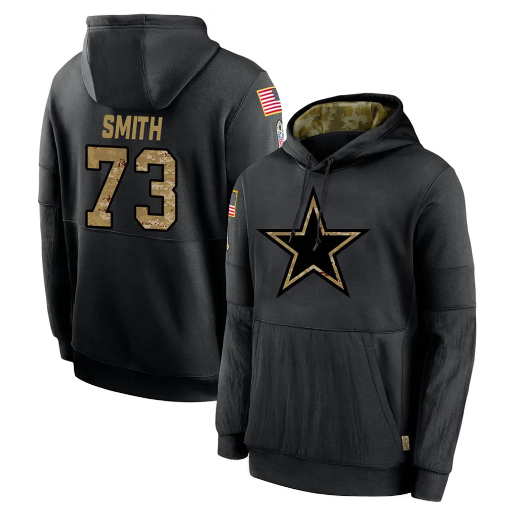Kooe D.Cowboys #73 Tyler Smith Player Black Salute to Service Pullover Hoodies Limited Stitched Jerseys