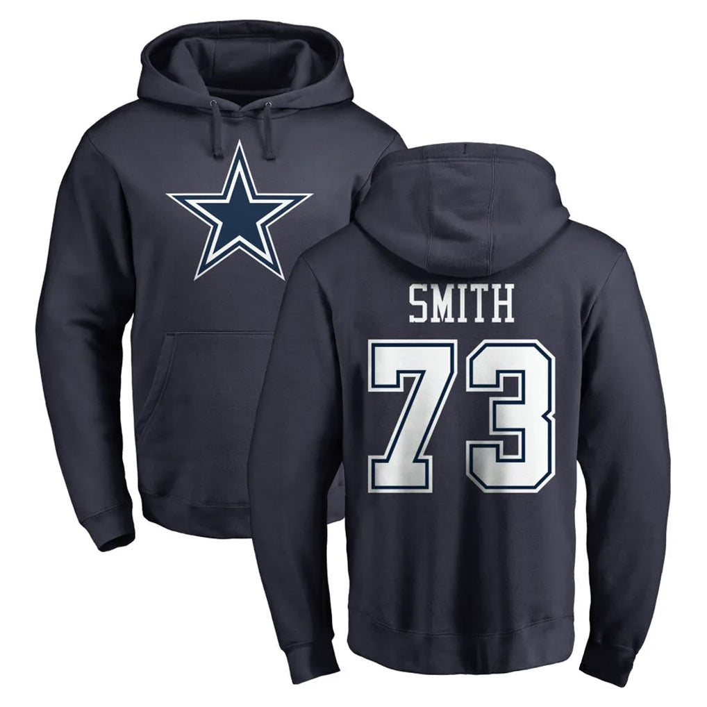 Kooe D.Cowboys #73 Tyler Smith Player Navy Pullover Hoodies Limited Stitched Jerseys