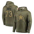 Kooe D.Cowboys #73 Tyler Smith Player Olive Salute to Service Pullover Hoodies Home Game Stitched Jerseys