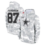 Kooe D.Cowboys #87 Jake Ferguson Player Arctic Camo Salute to Service Hoodies Limited Game Stitched Jerseys