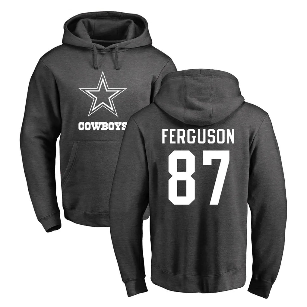 Kooe D.Cowboys #87 Jake Ferguson Player Ash One Color Pullover Hoodie Limited Stitched Jerseys