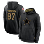 Kooe D.Cowboys #87 Jake Ferguson Player Black Salute to Service Pullover Hoodies Limited Stitched Jerseys