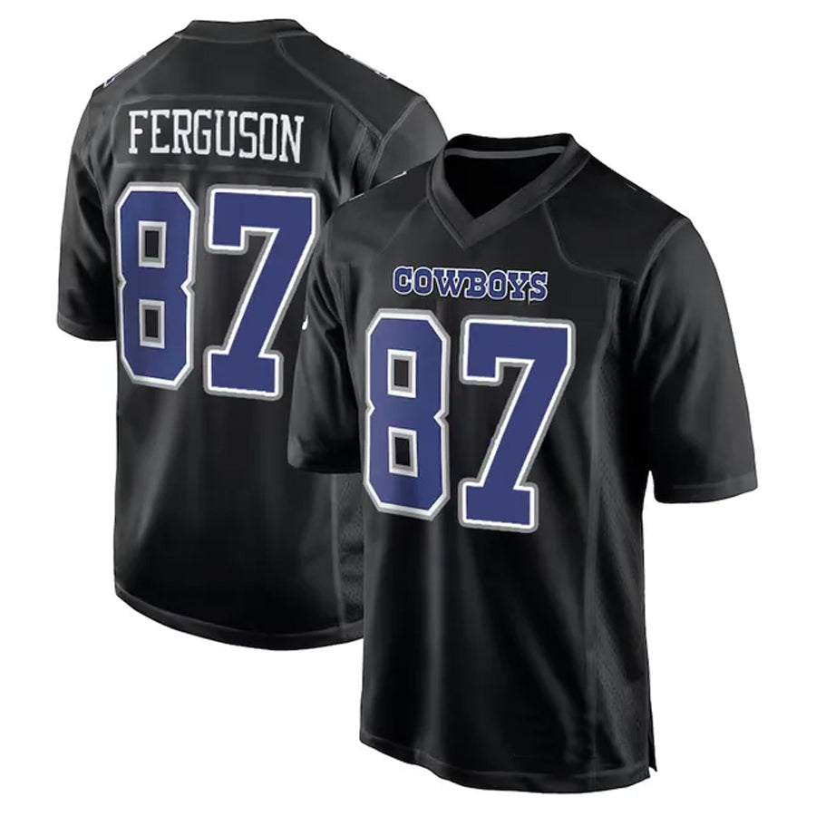 Kooe D.Cowboys #87 Jake Ferguson Player Carbon Black Fashion Stitched Jerseys
